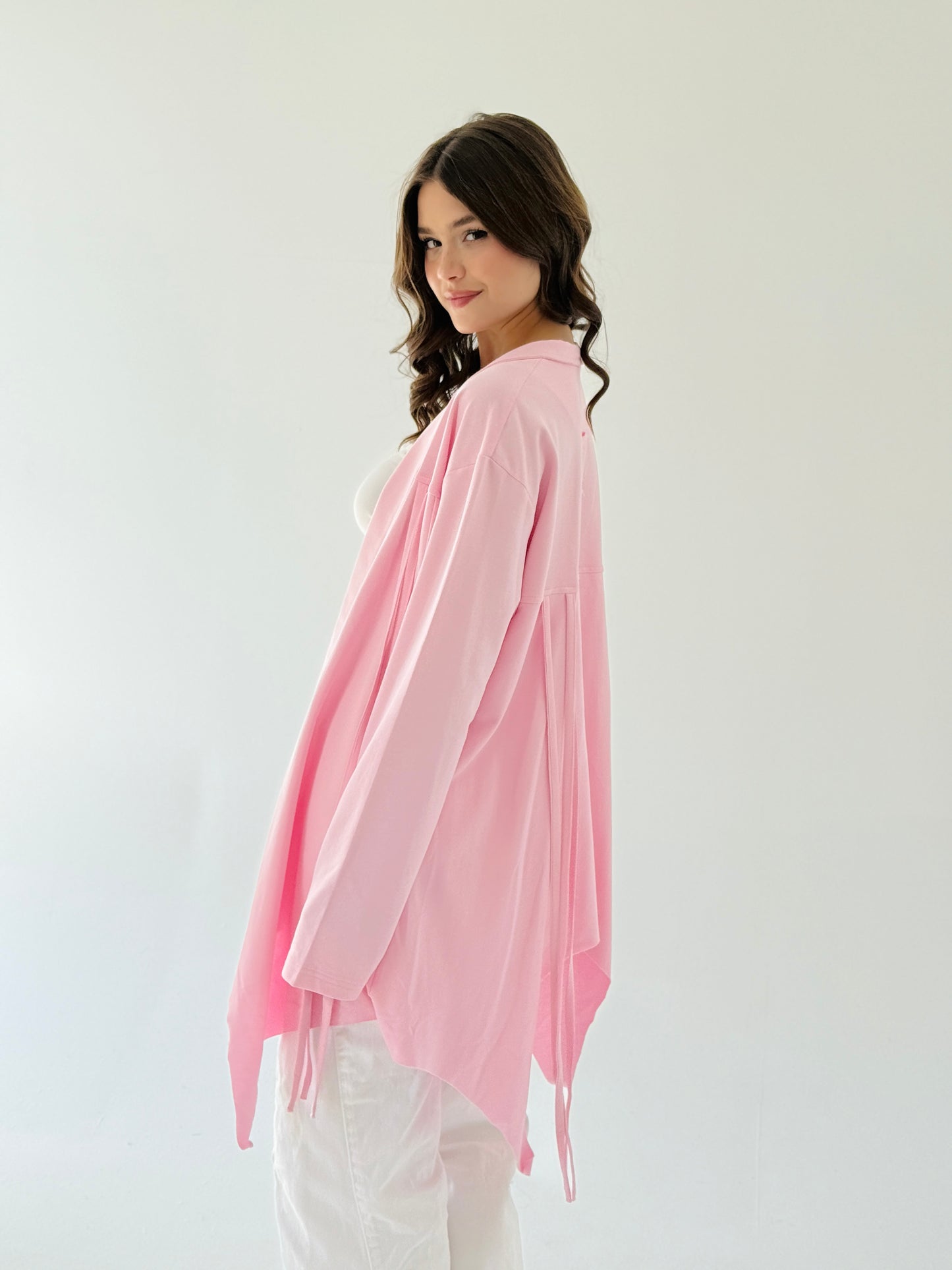 Ribbon cardigan in pink