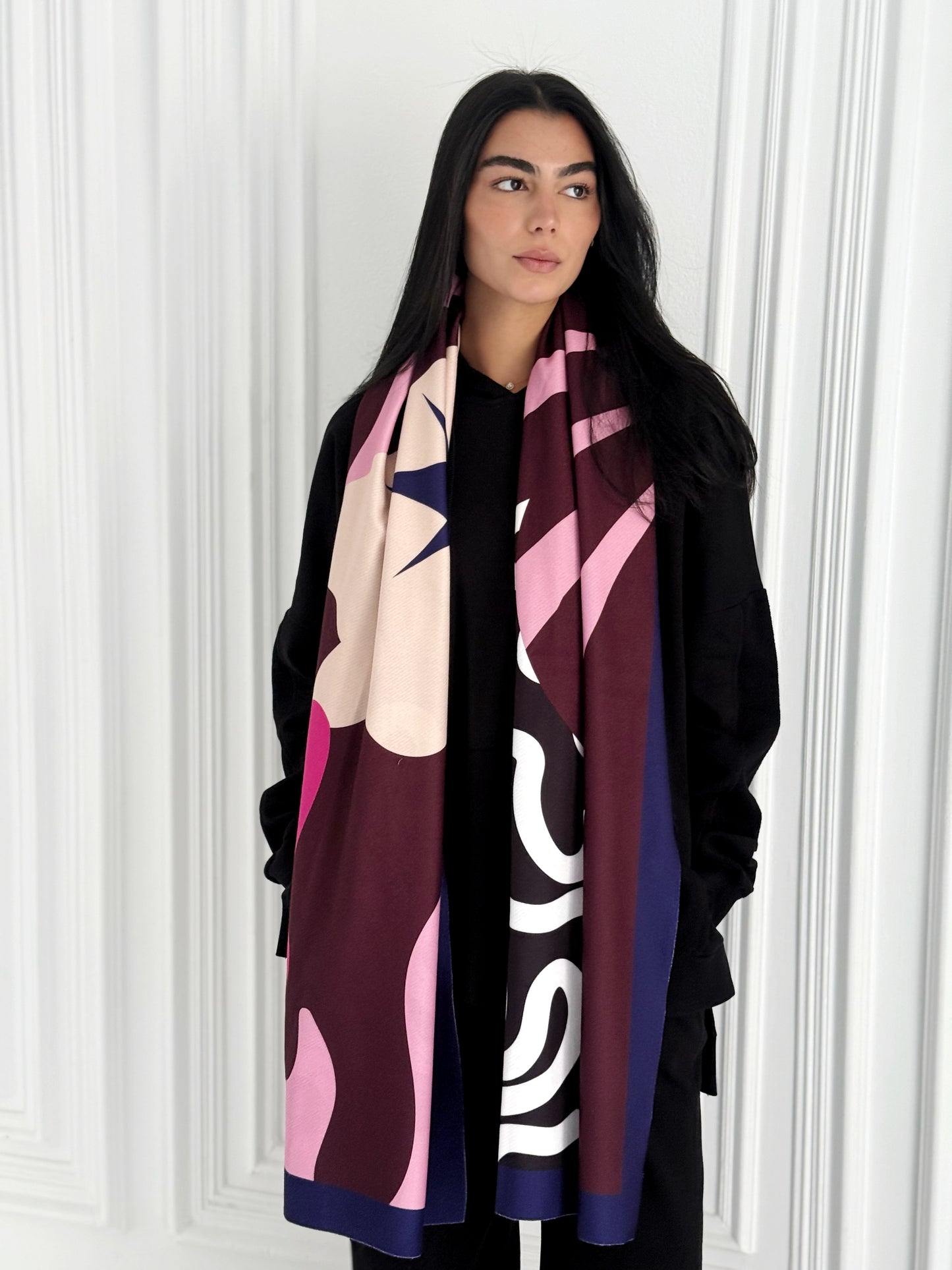 Wave wool scarf ( Rectangle )