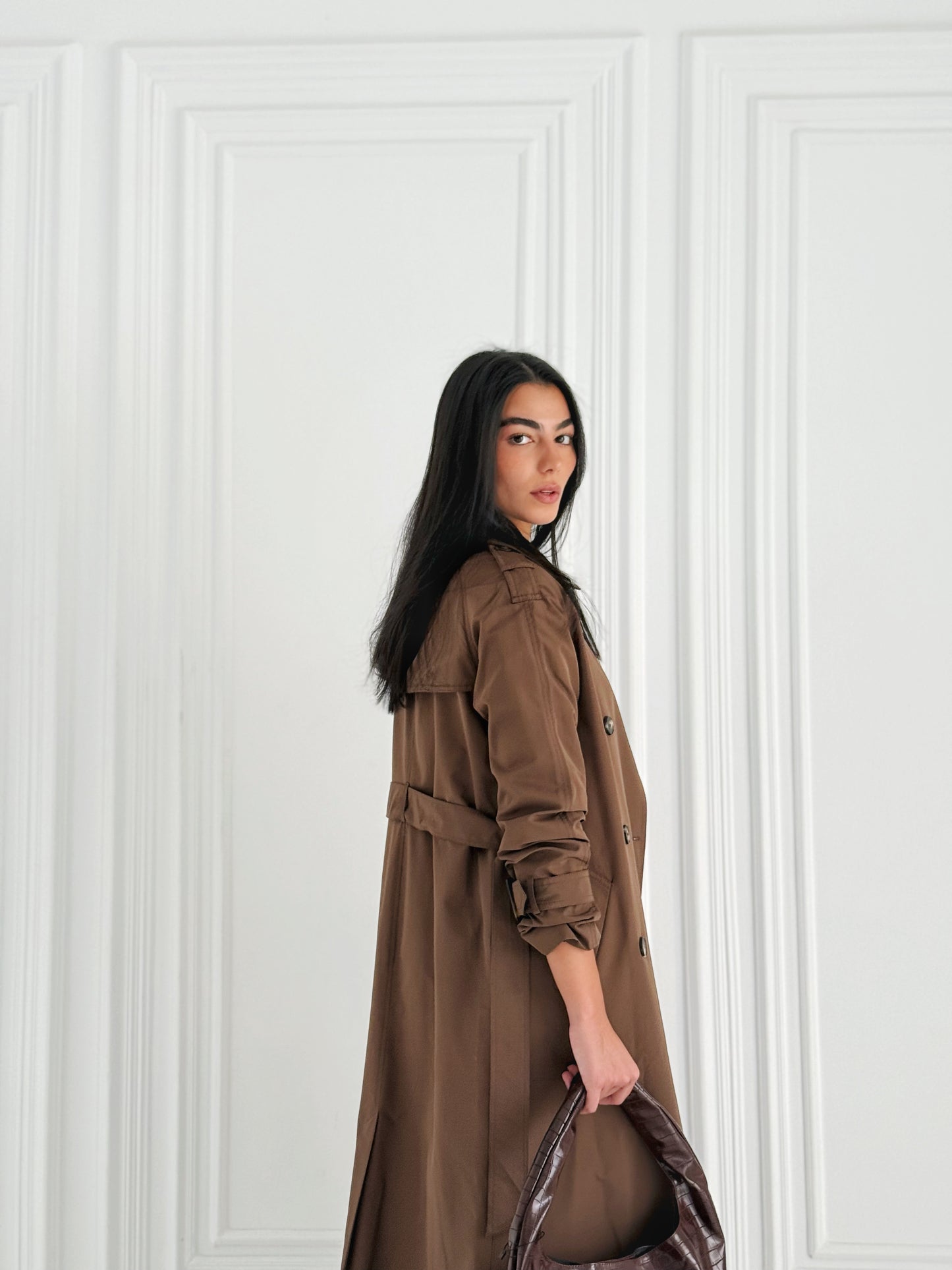Statement Trench Coat In Brown