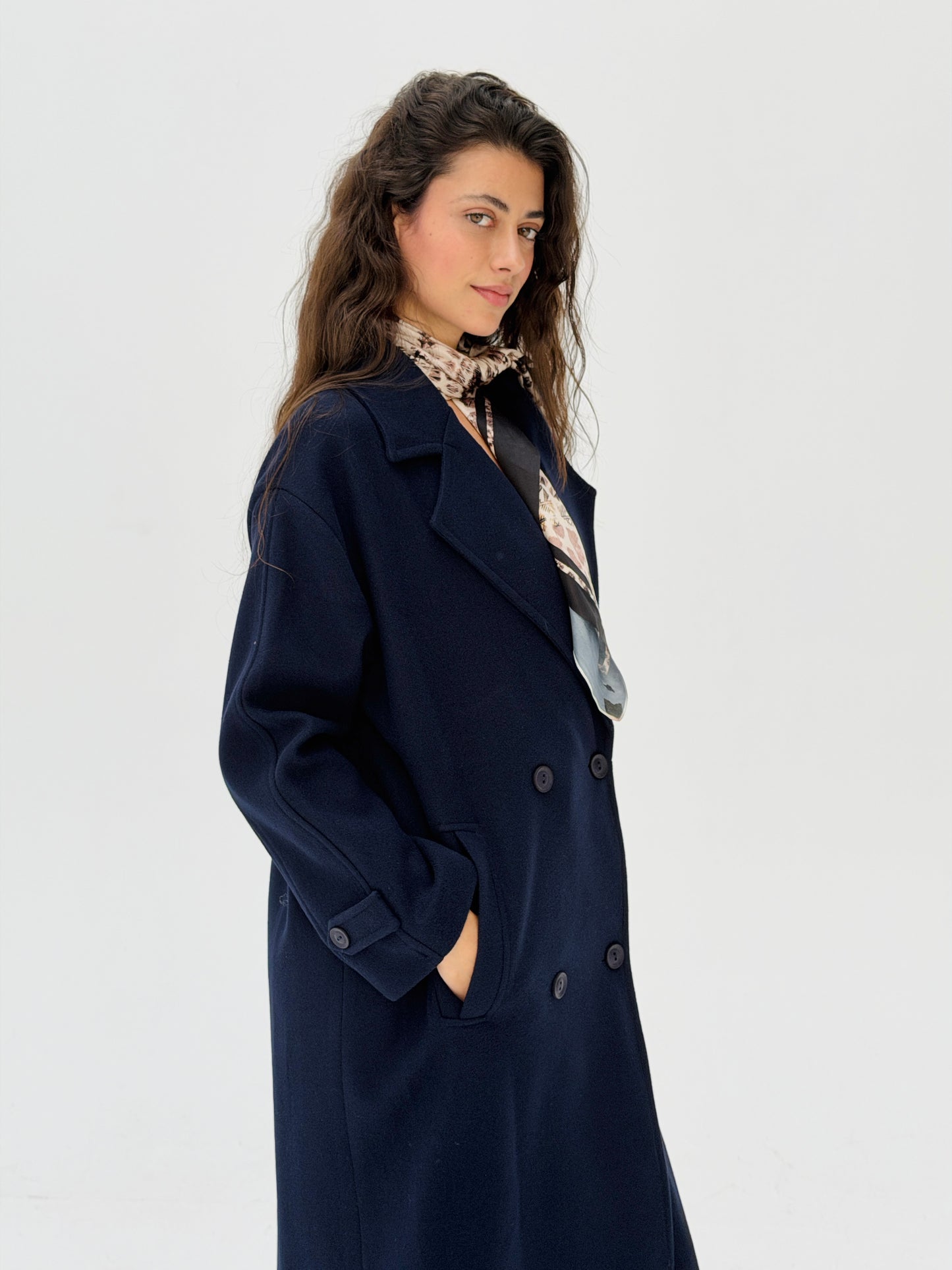 Iconic Winter Coat In Navy Blue