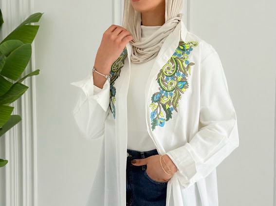 Embroidered white shirt