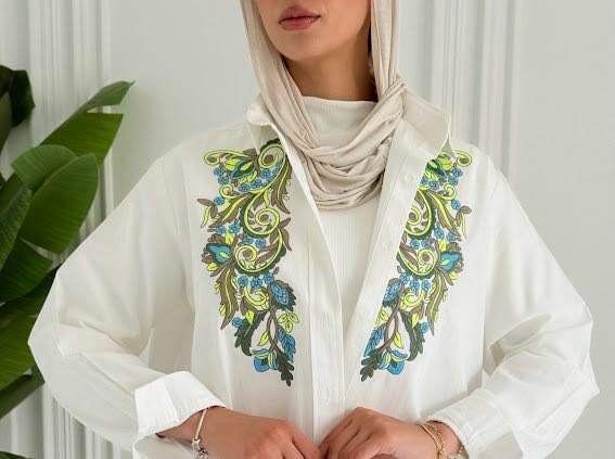 Embroidered white shirt