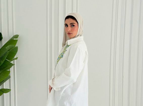Embroidered white shirt
