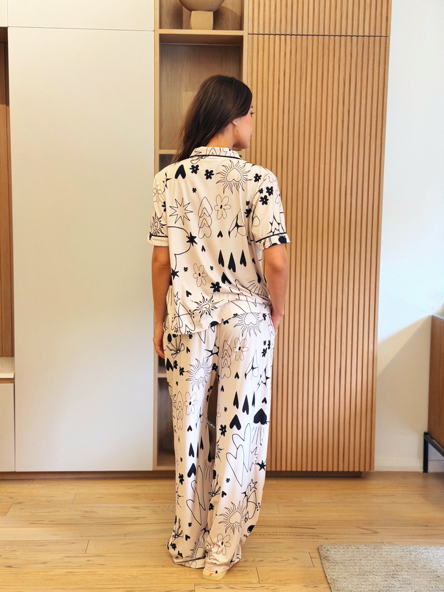 Self love cotton -Button style pajama/ self care in Beige