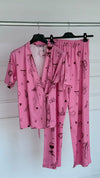 Self love cotton warp-style pajama with shirt/ just a girl in pink