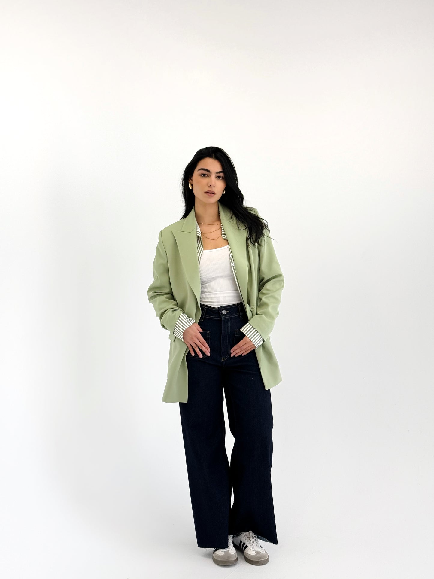 Relaxed fit blazer in matcha