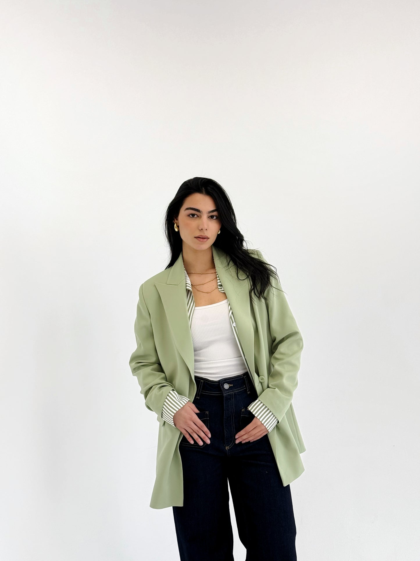 Relaxed fit blazer in matcha