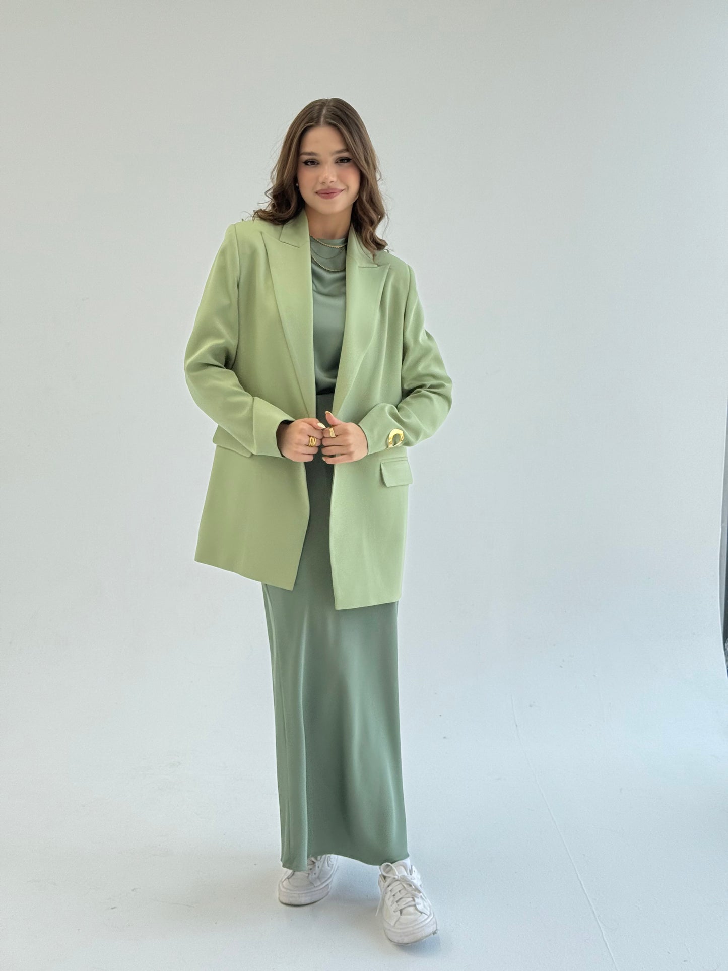Relaxed fit blazer in matcha