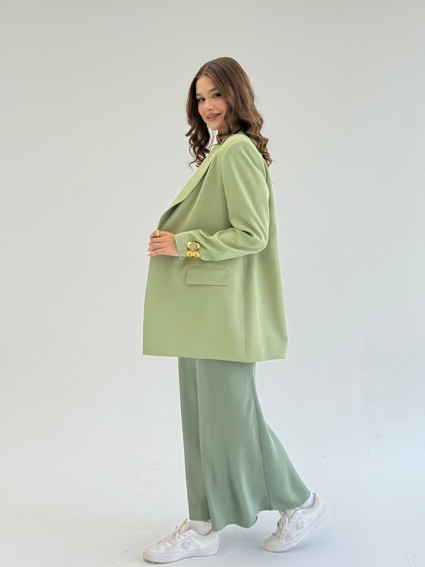 Relaxed fit blazer in matcha