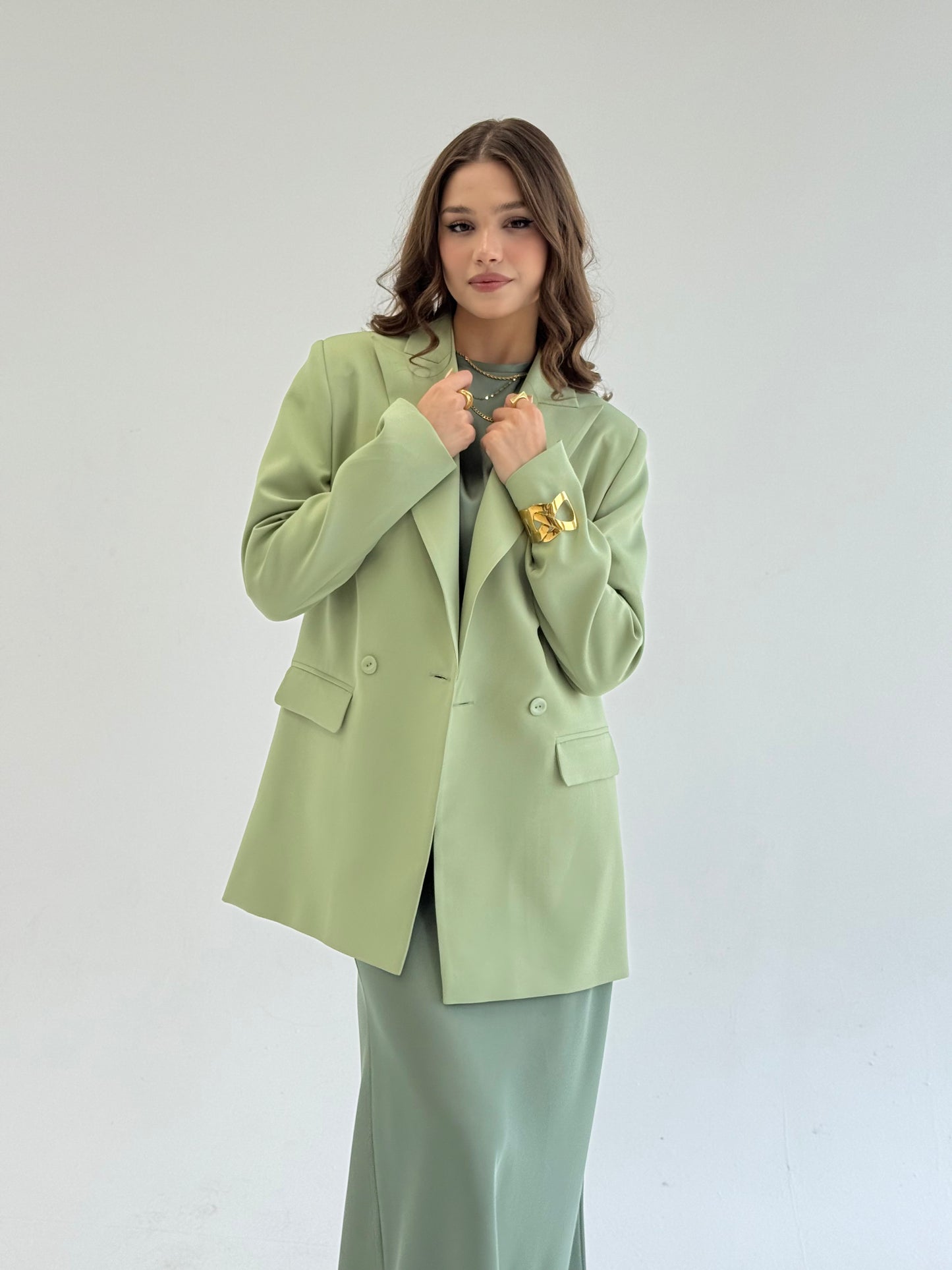 Relaxed fit blazer in matcha