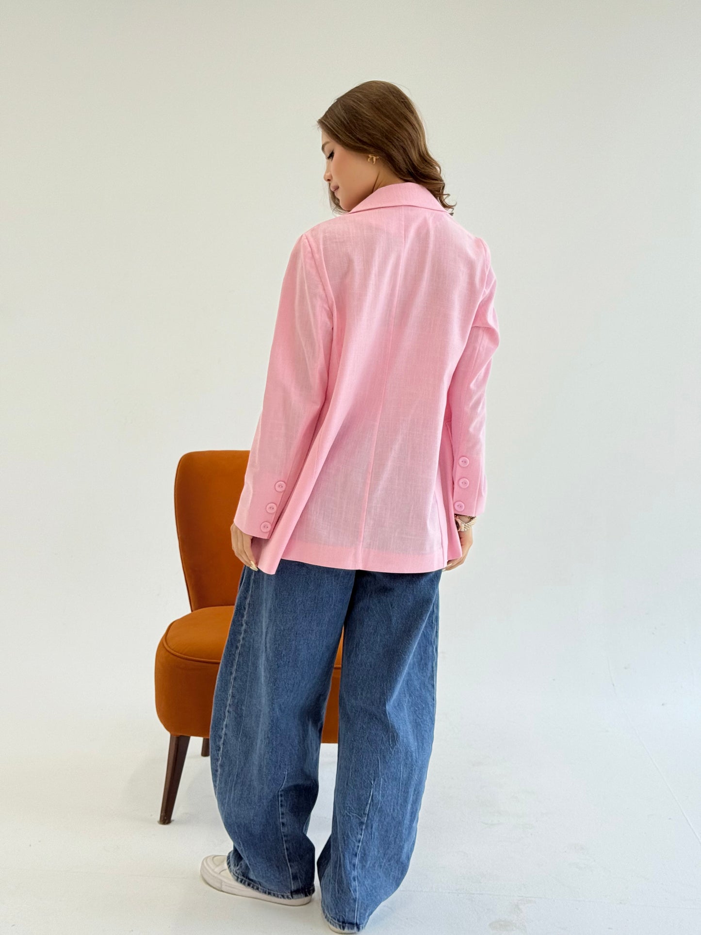 Linen Blazer in pink