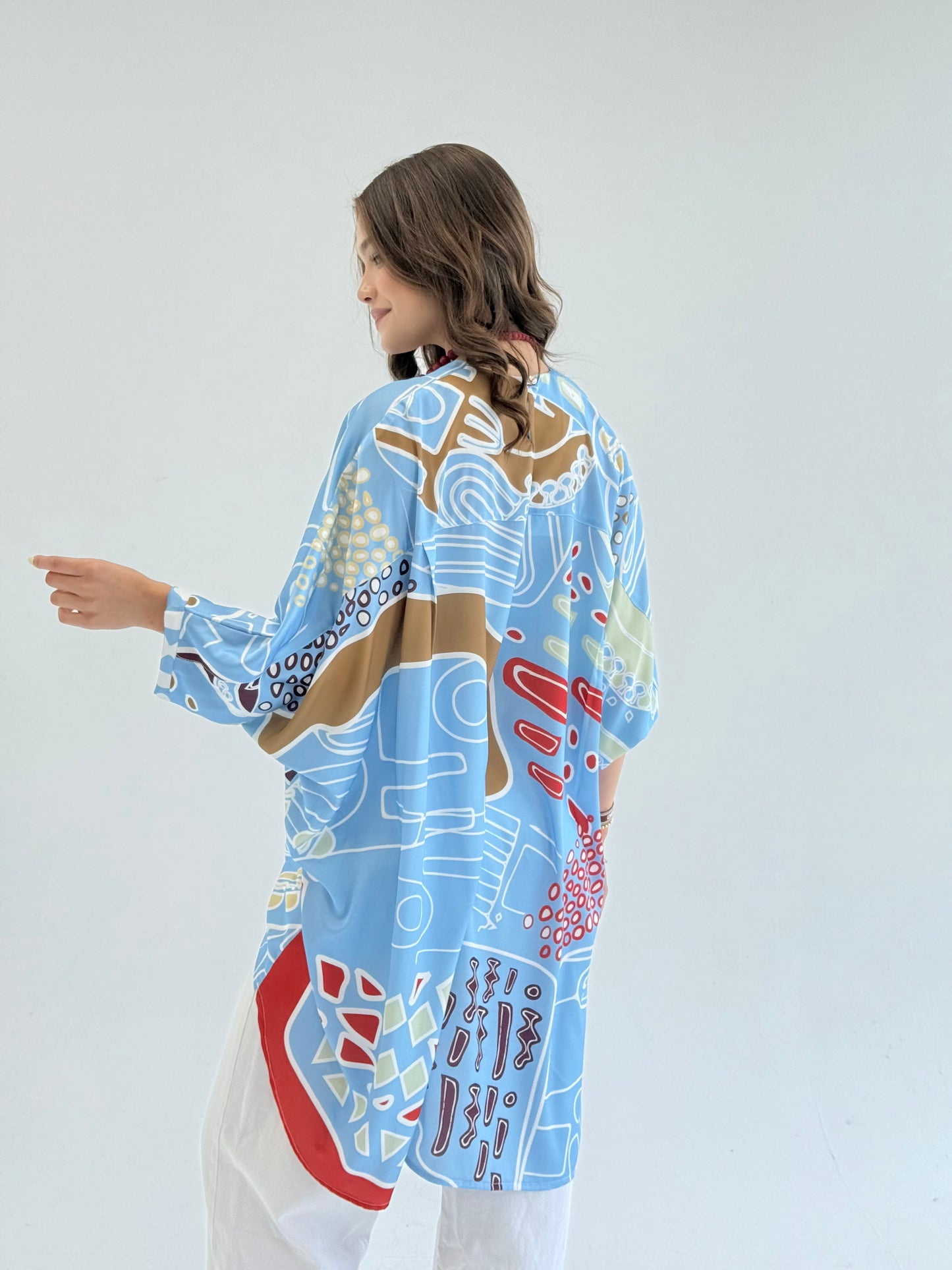 Printed satin blouse