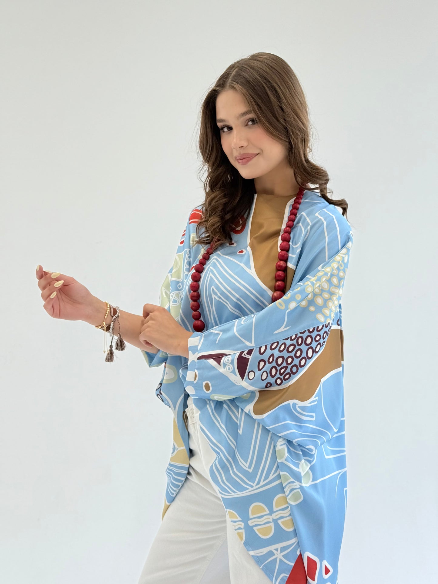 Printed satin blouse