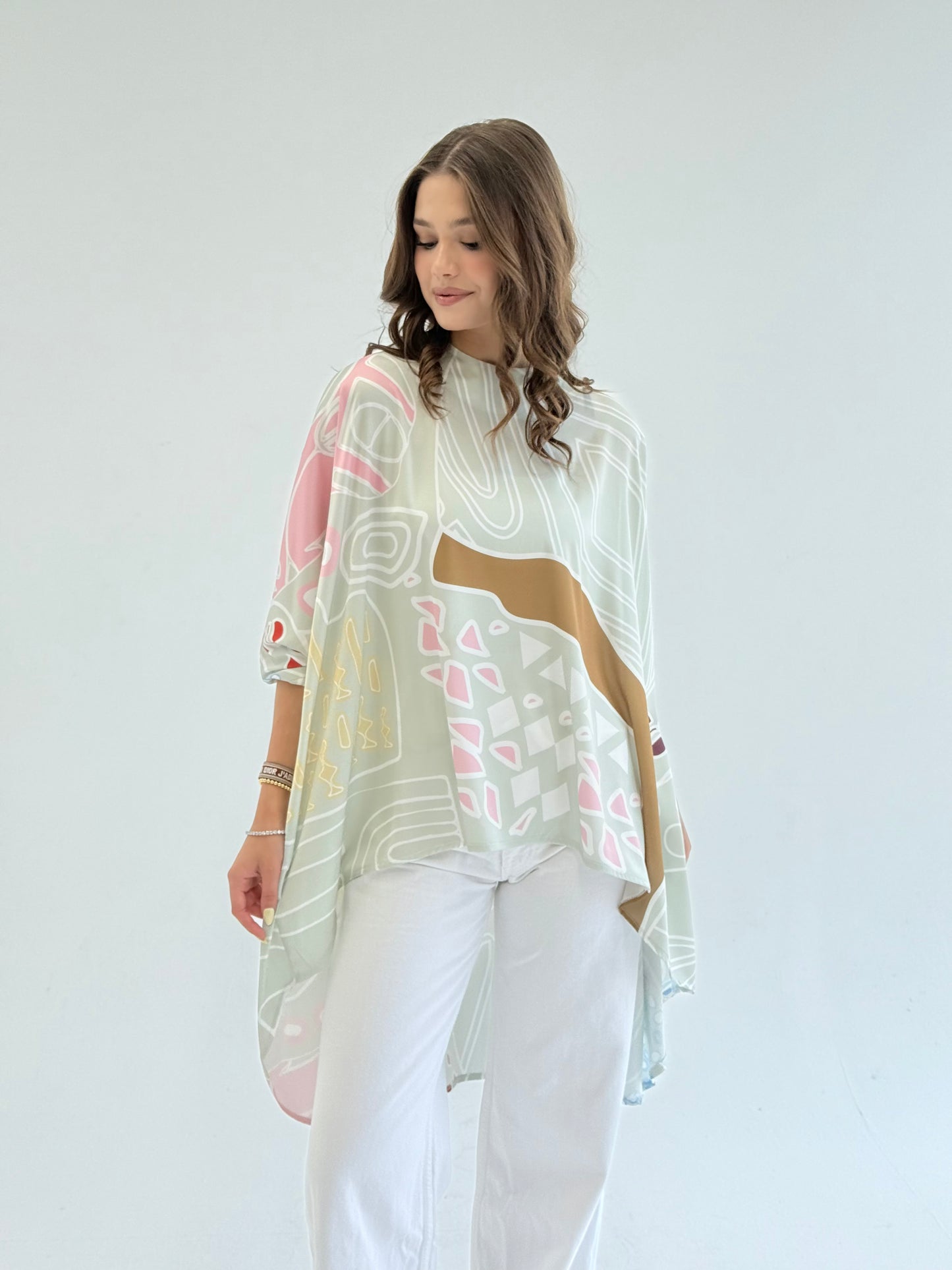 Printed satin blouse