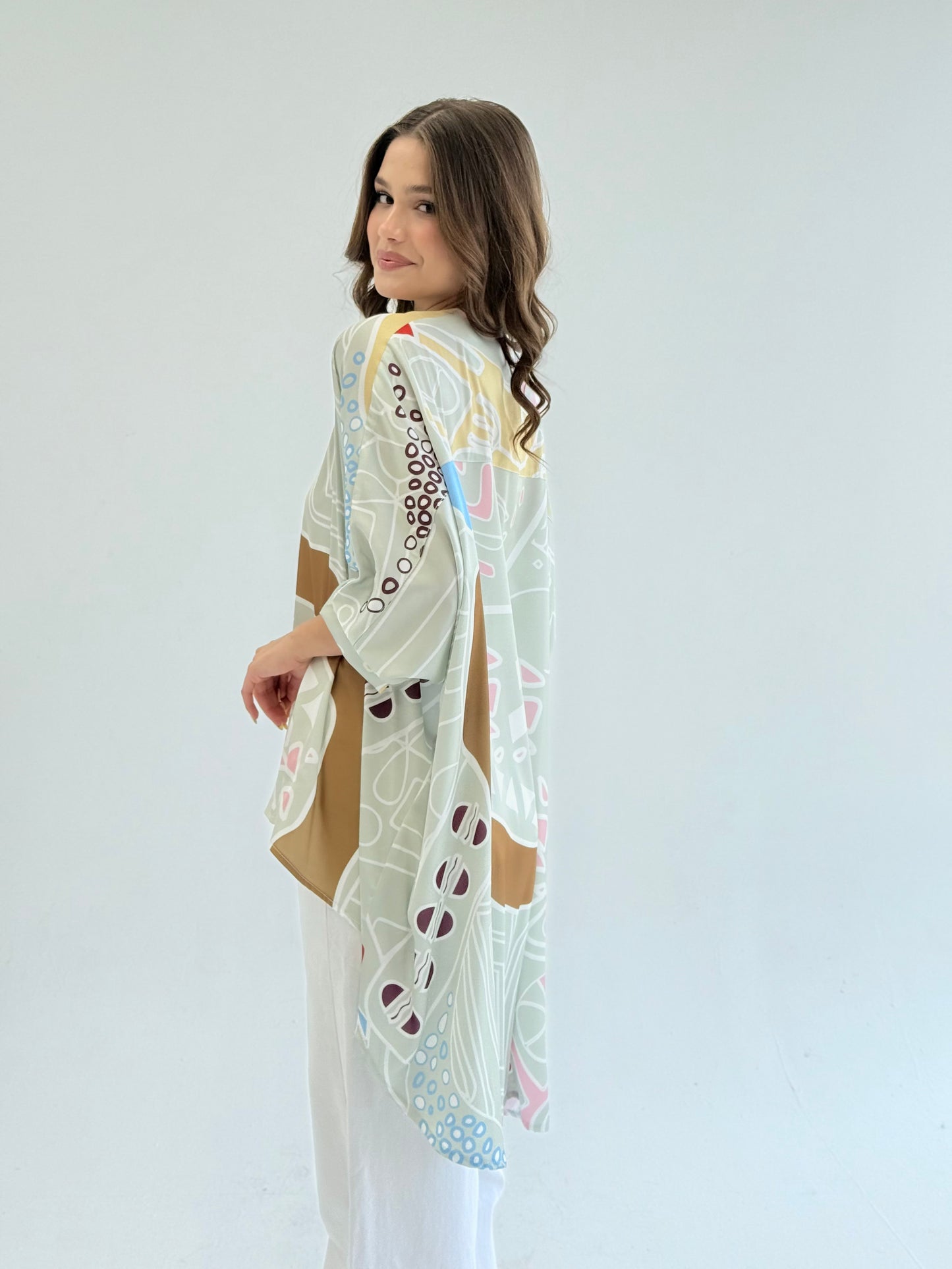 Printed satin blouse