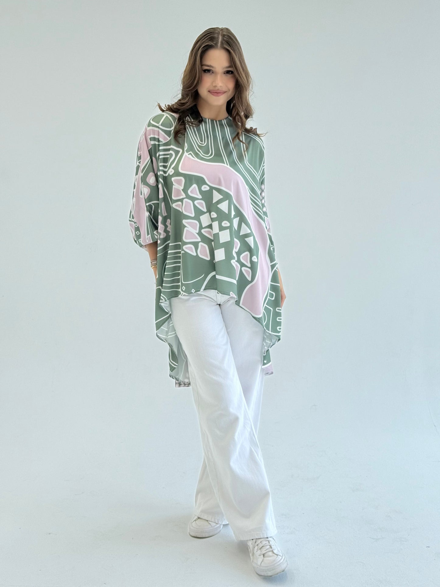 Printed satin blouse