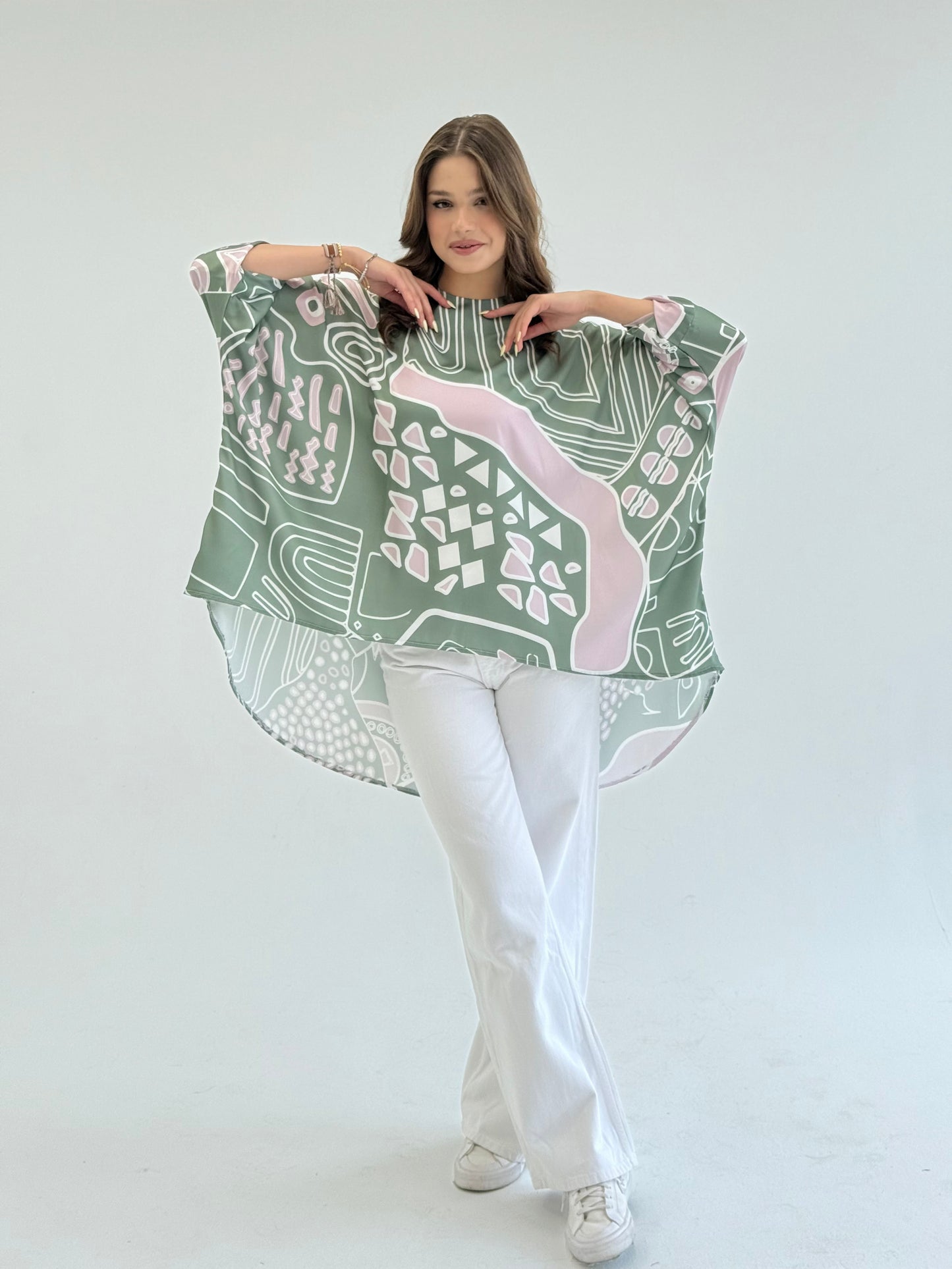 Printed satin blouse