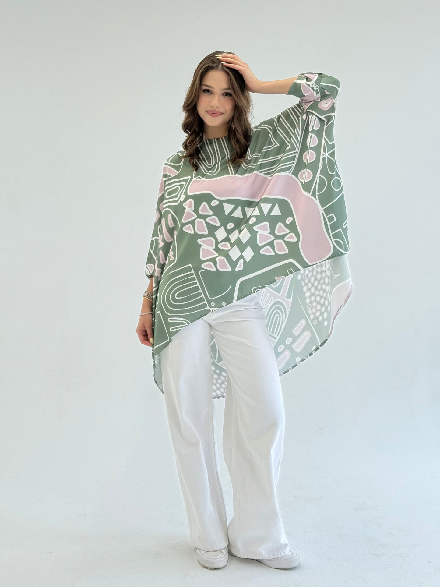 Printed satin blouse