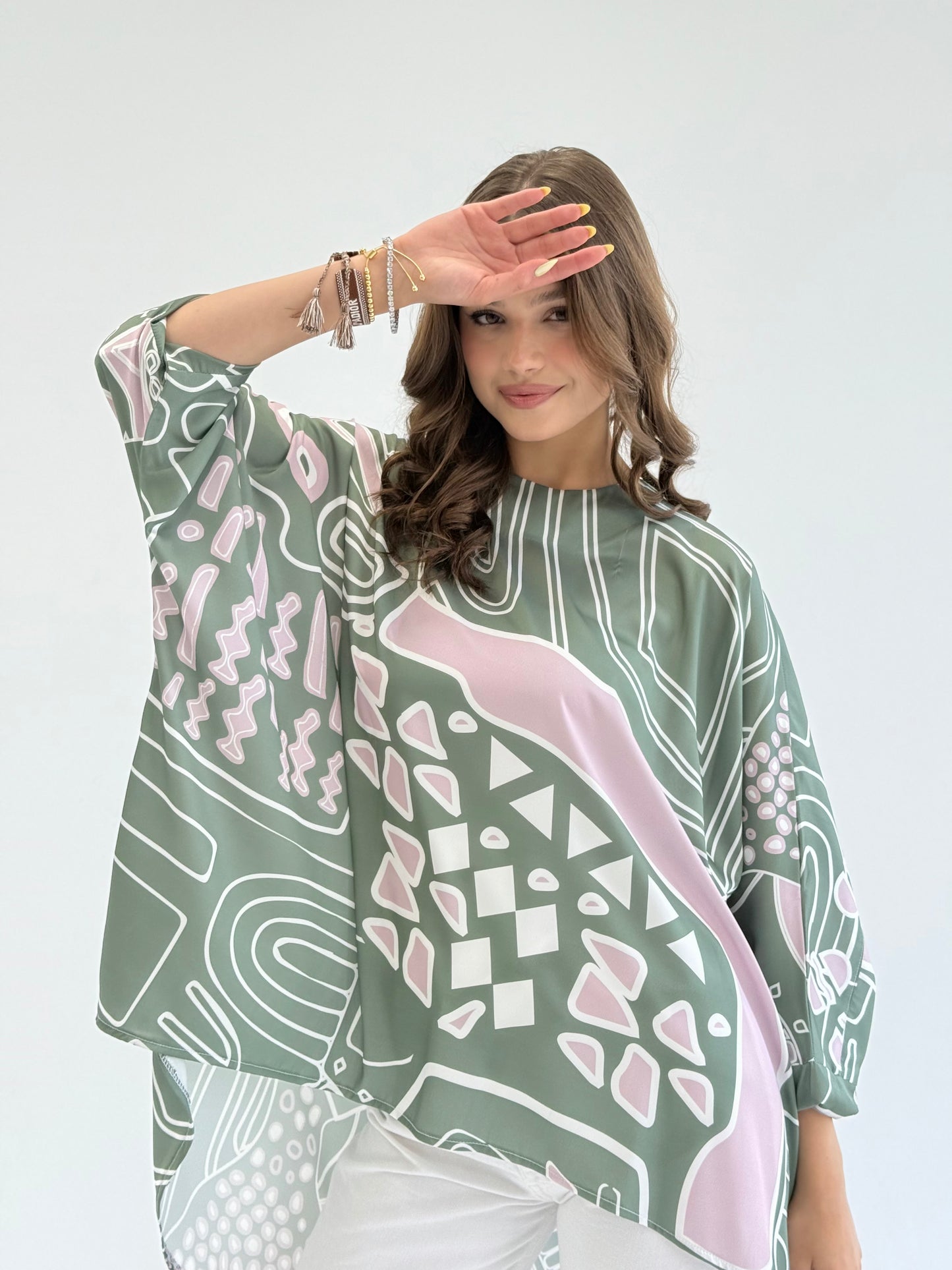 Printed satin blouse