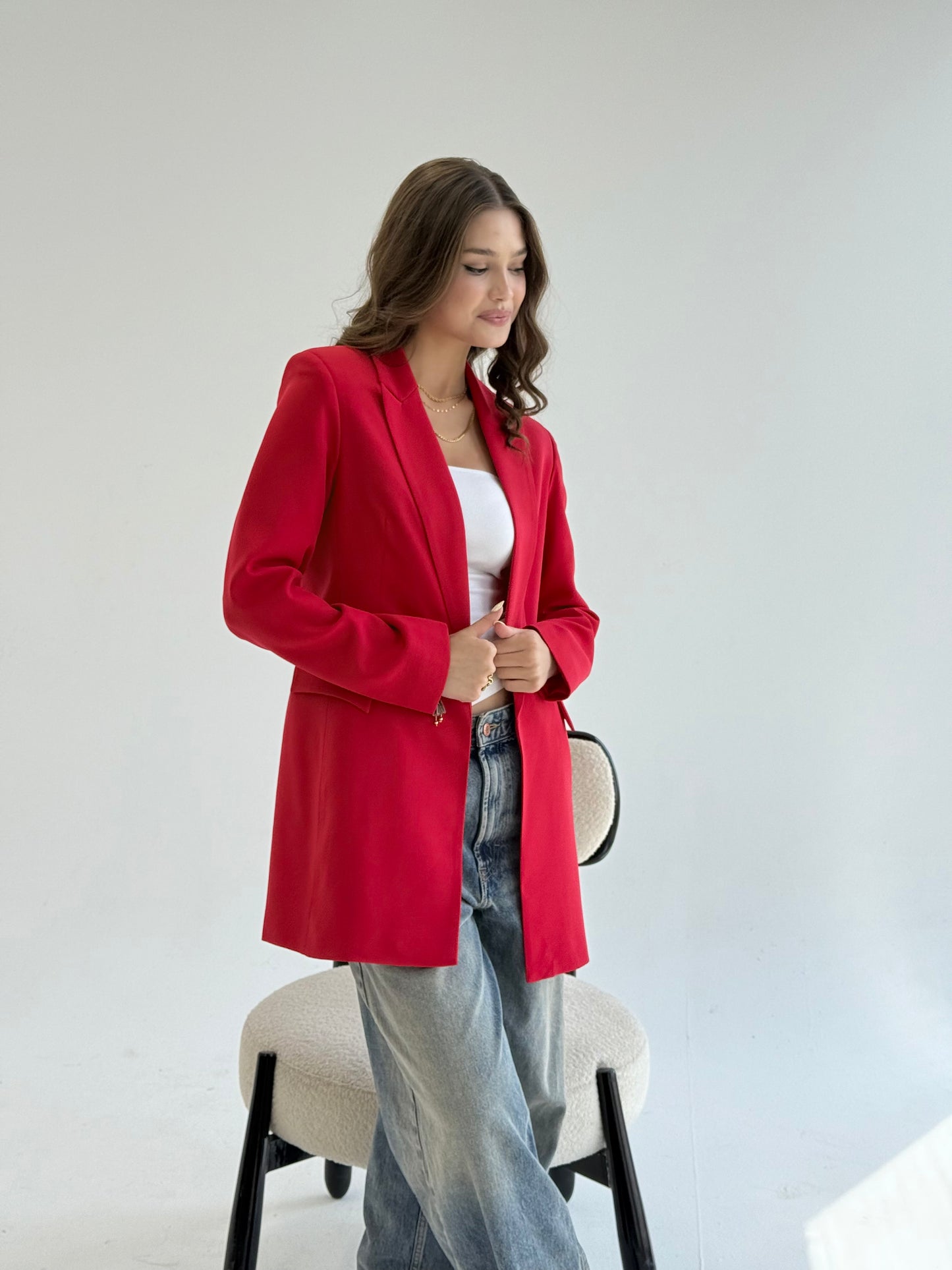SLIM FIT RED BLAZER
