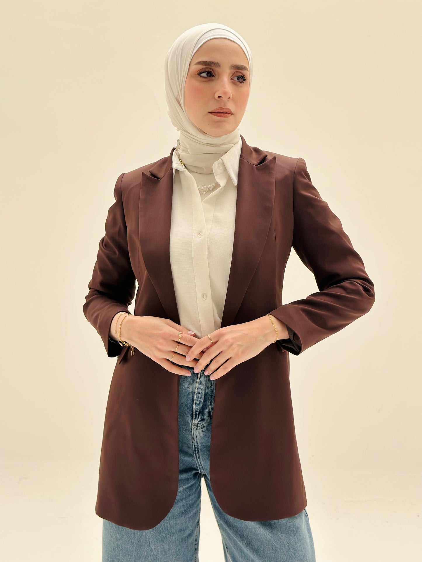 SLIM FIT BROWN BLAZER