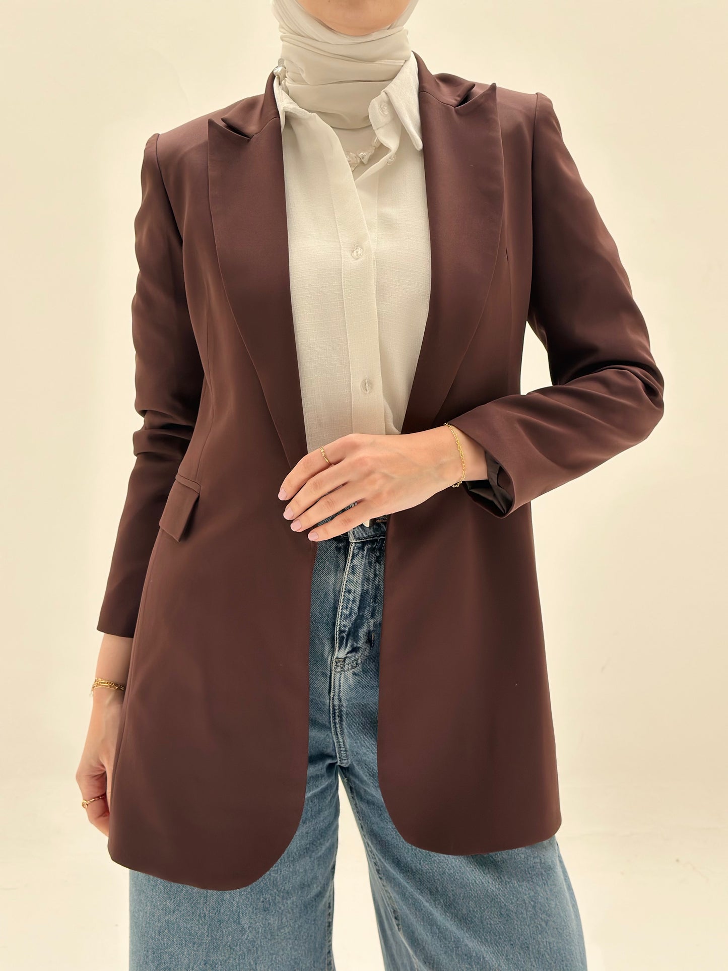 SLIM FIT BROWN BLAZER