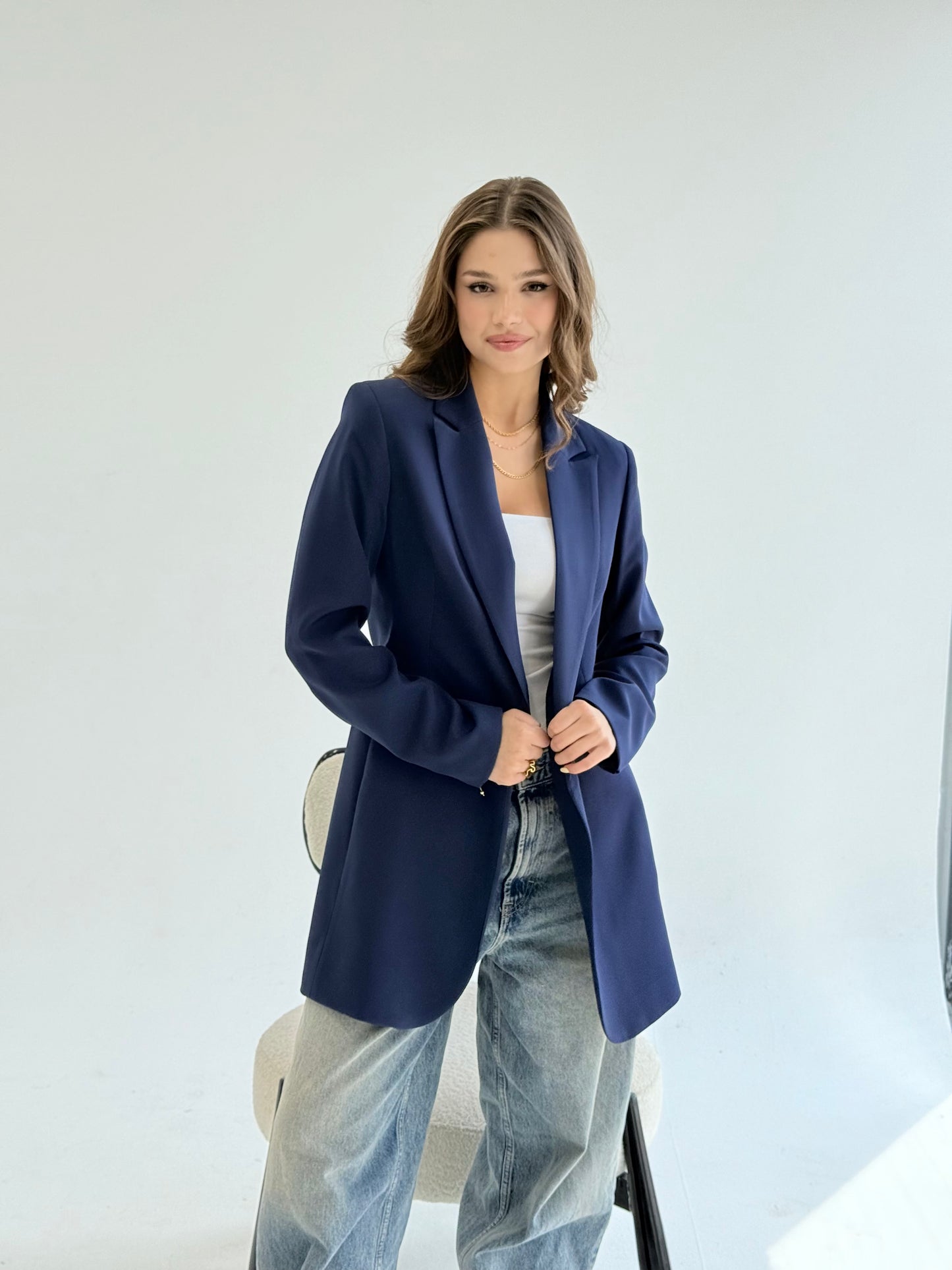 Slim fit navy blue blezer