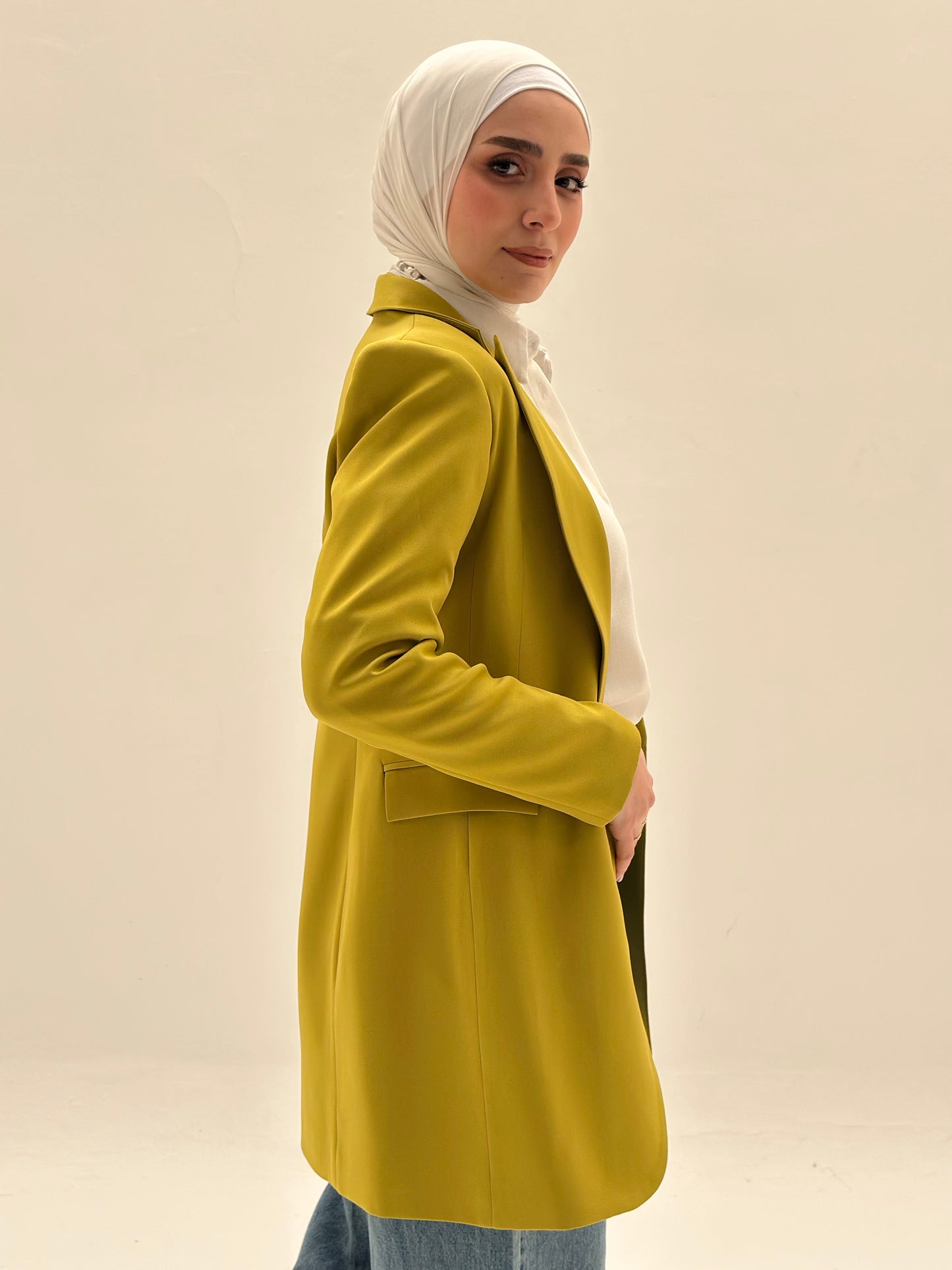 SLIM FIT LEMON GREEN BLAZER