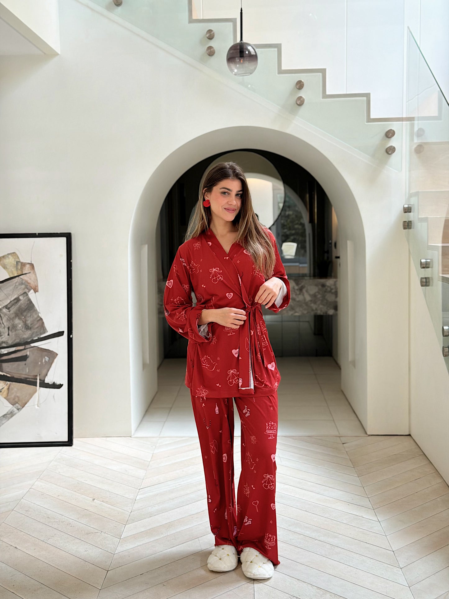 Self love cotton/ Angle mood in red pajama only