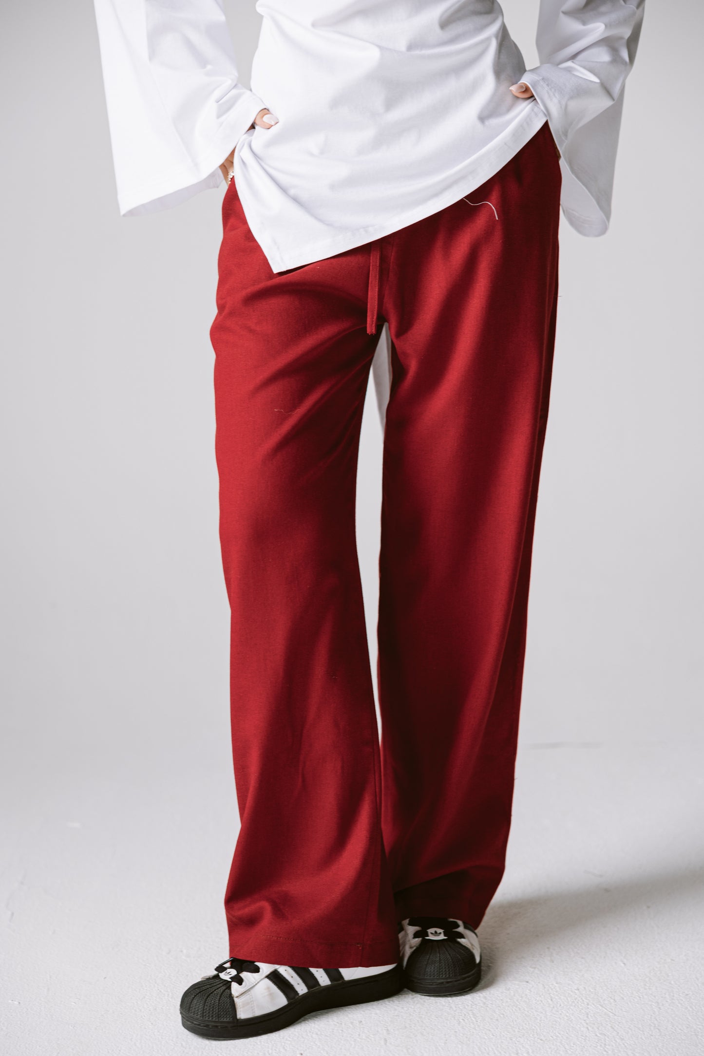 Pure linen pants IN Burgundy