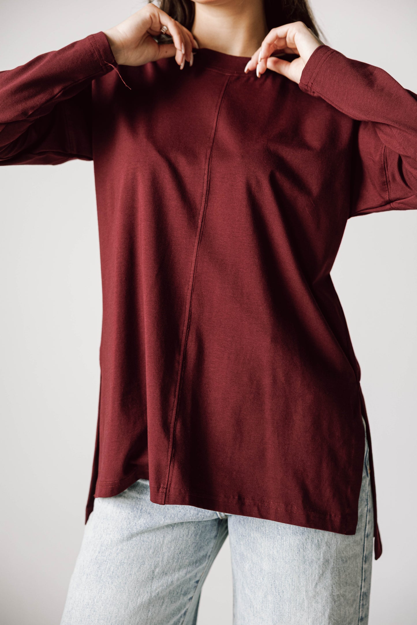 Basic Top In Burgundy