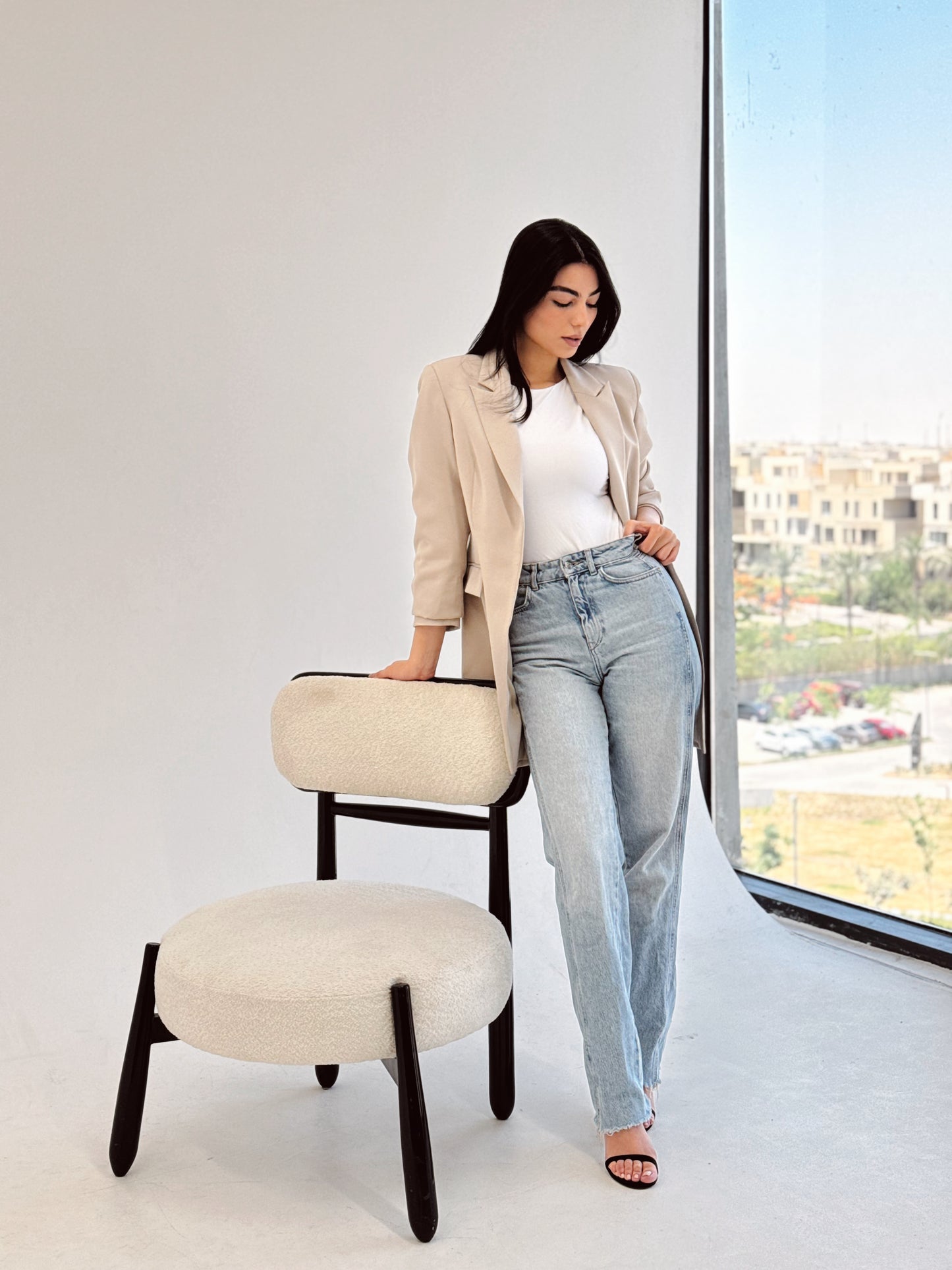 Slim fit blazer beigh pre-order