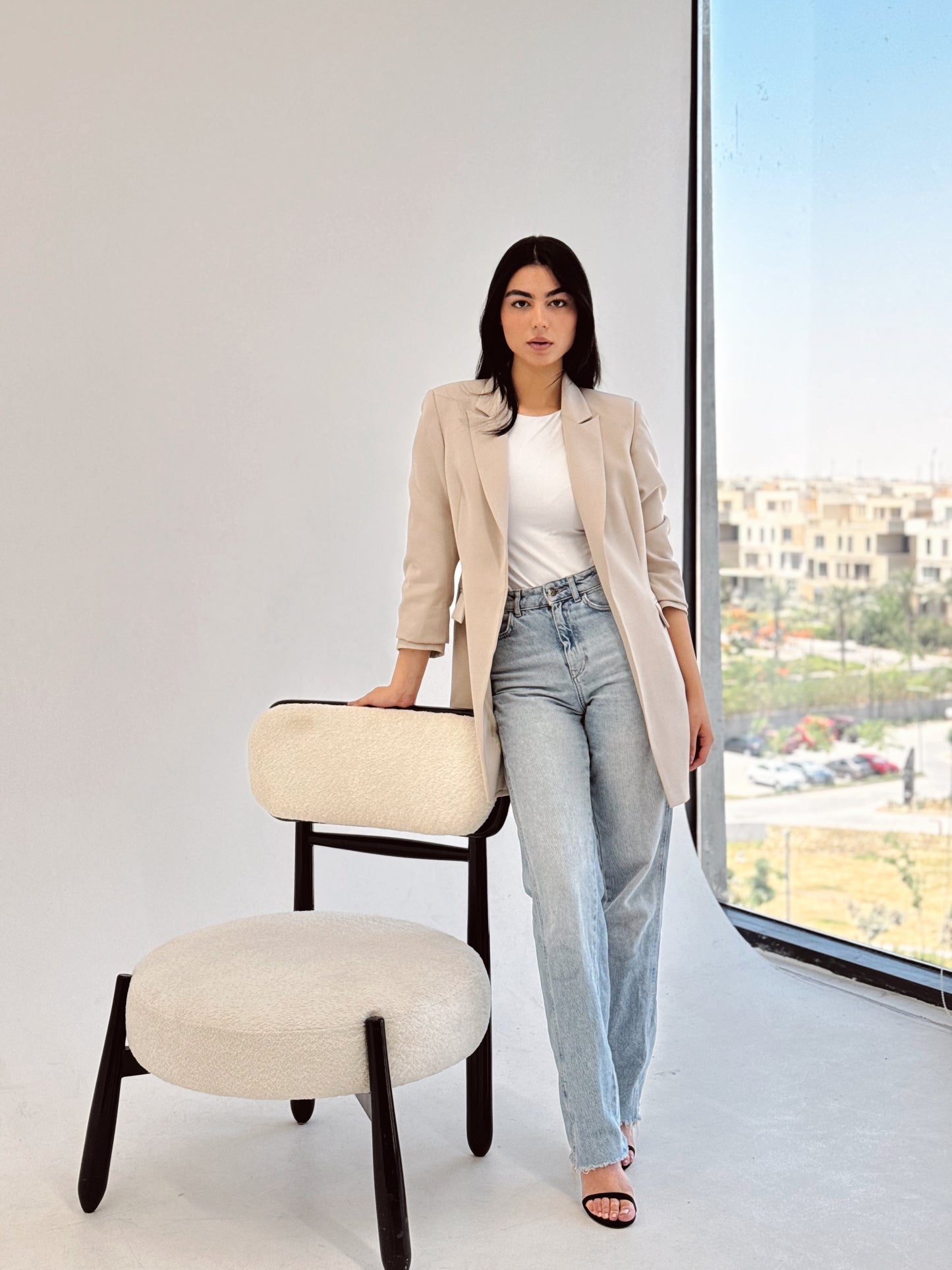 Slim fit blazer beigh pre-order