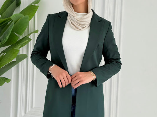 Slim fit dark green blazer