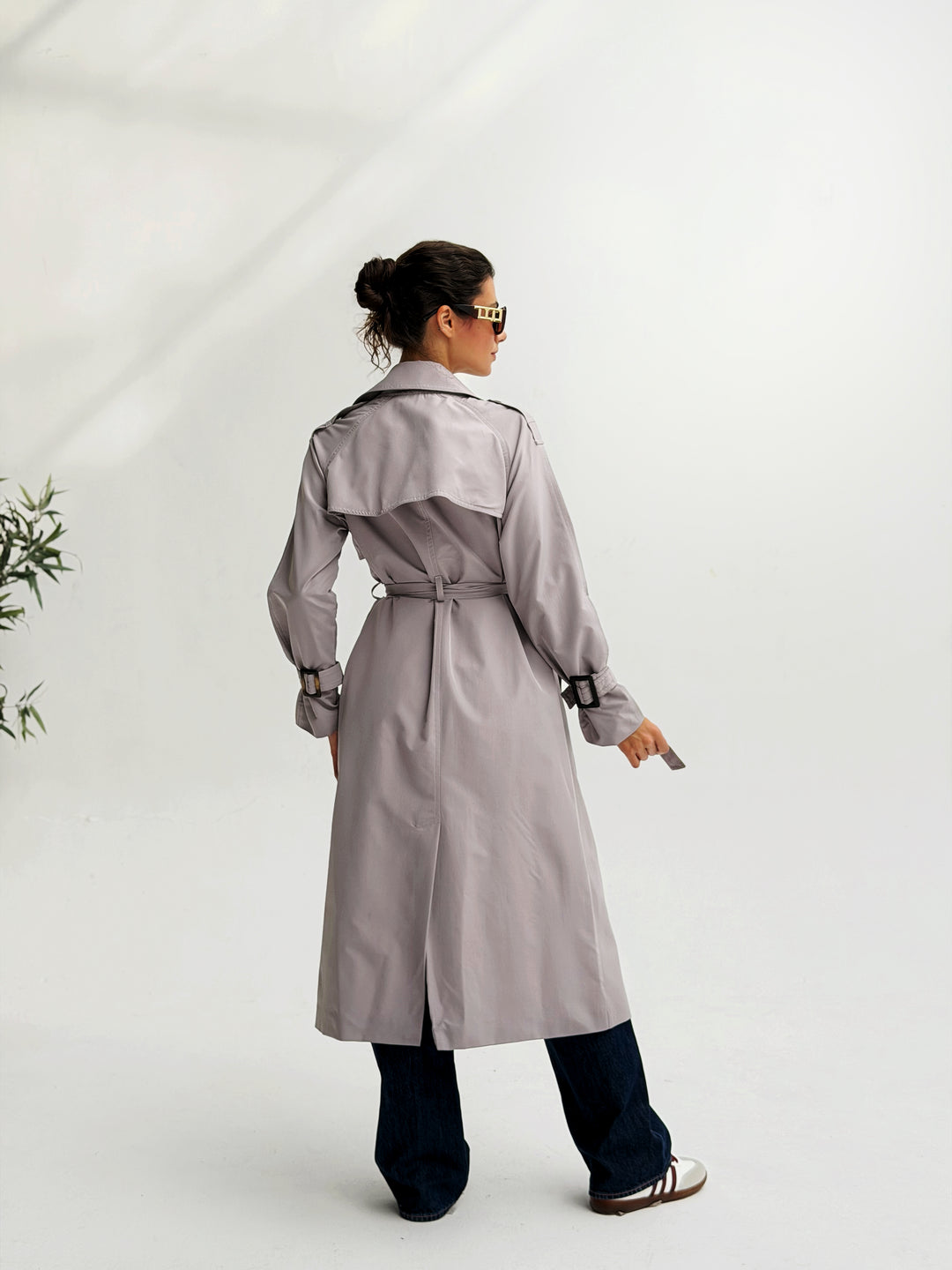 Statement Trench Coat In Gray