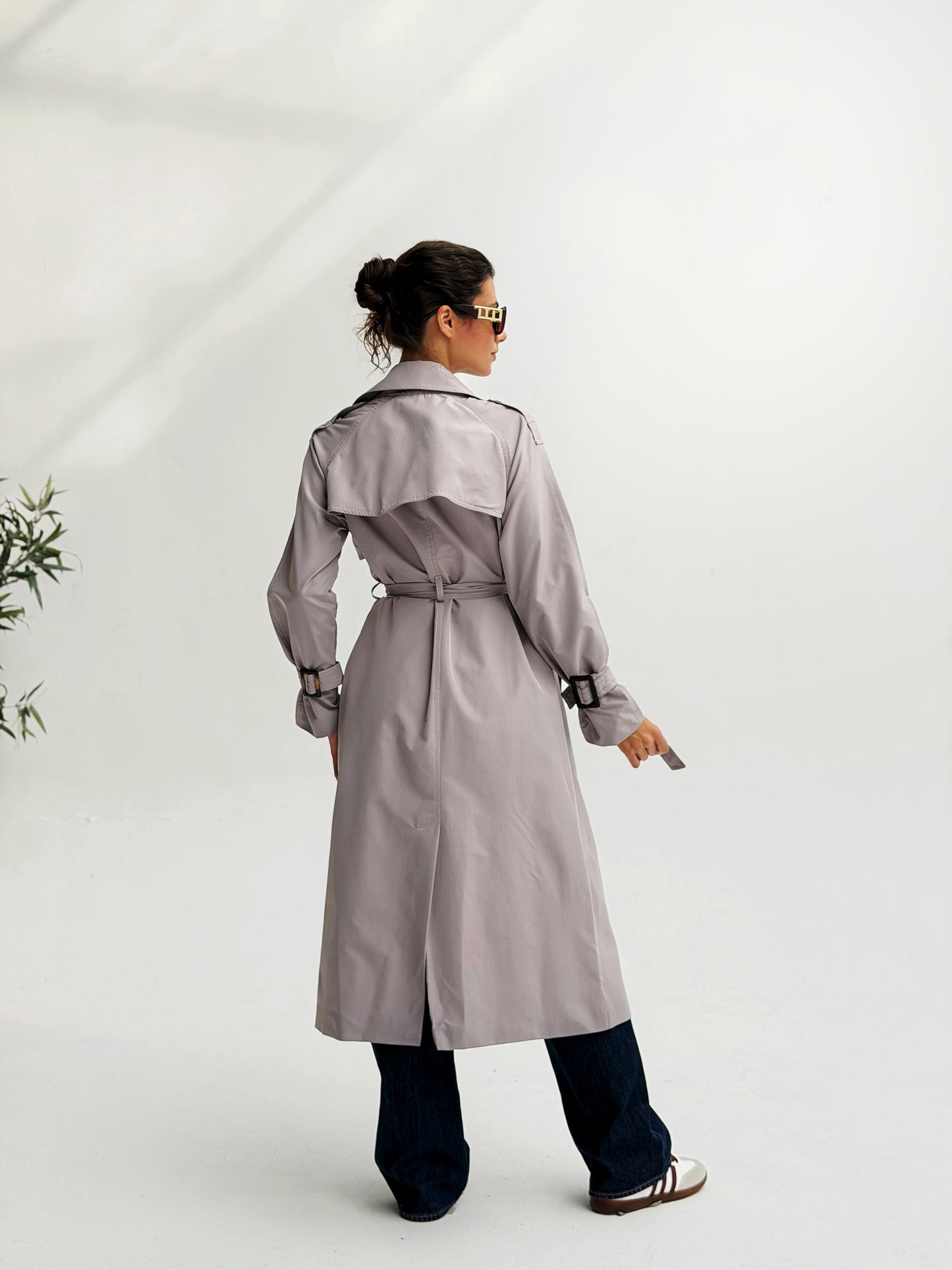 Statement Trench Coat In Gray