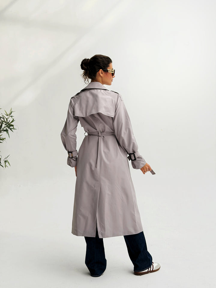 Statement Trench Coat In Gray