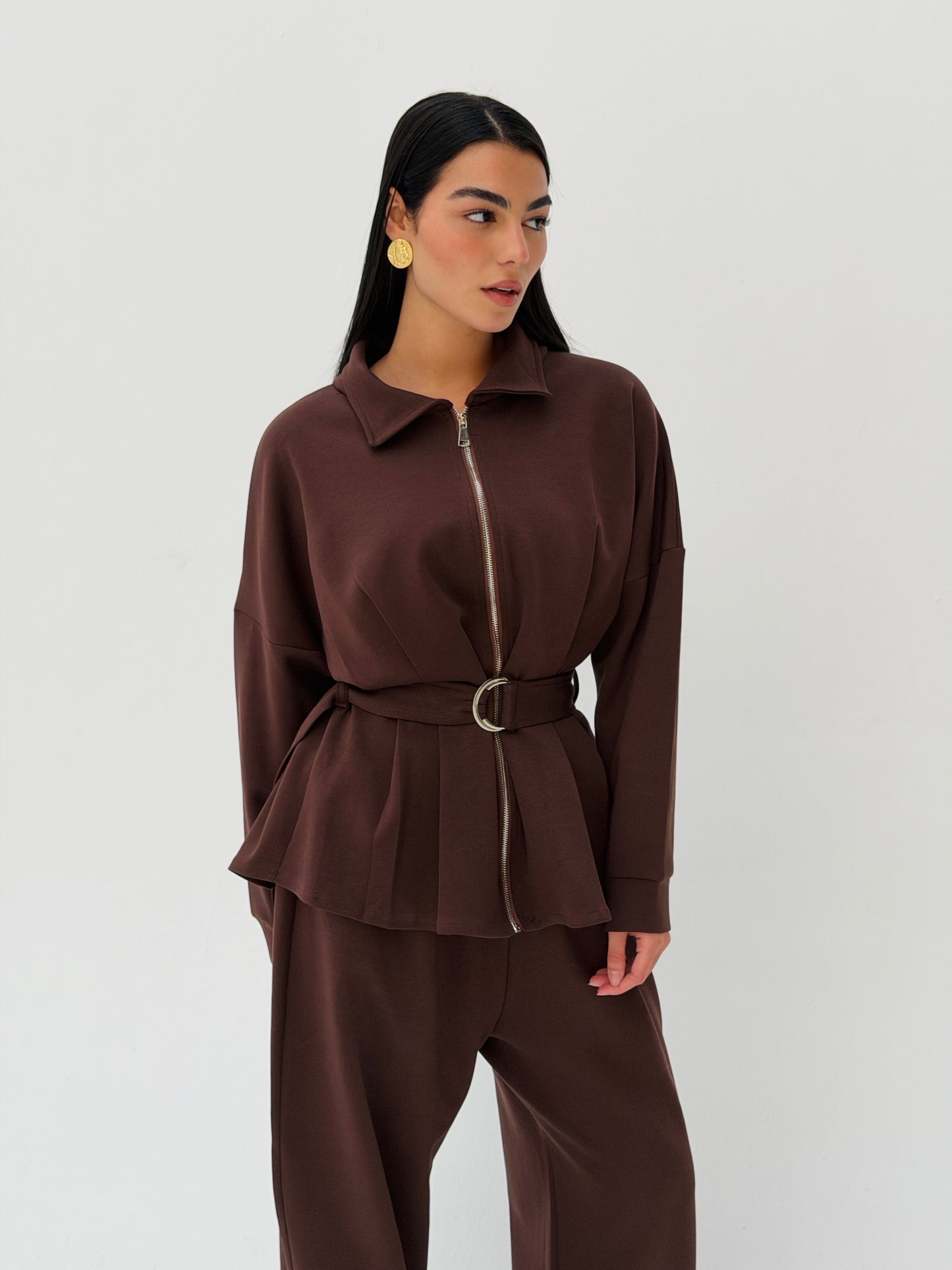 The Belted Set In Brown