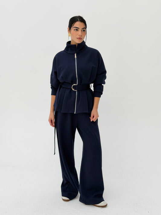 The Belted Set In Navy Blue