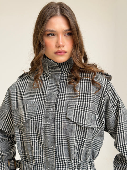 Checkered Glow Jacket in black