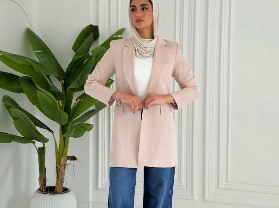 Slim fit blazer beige