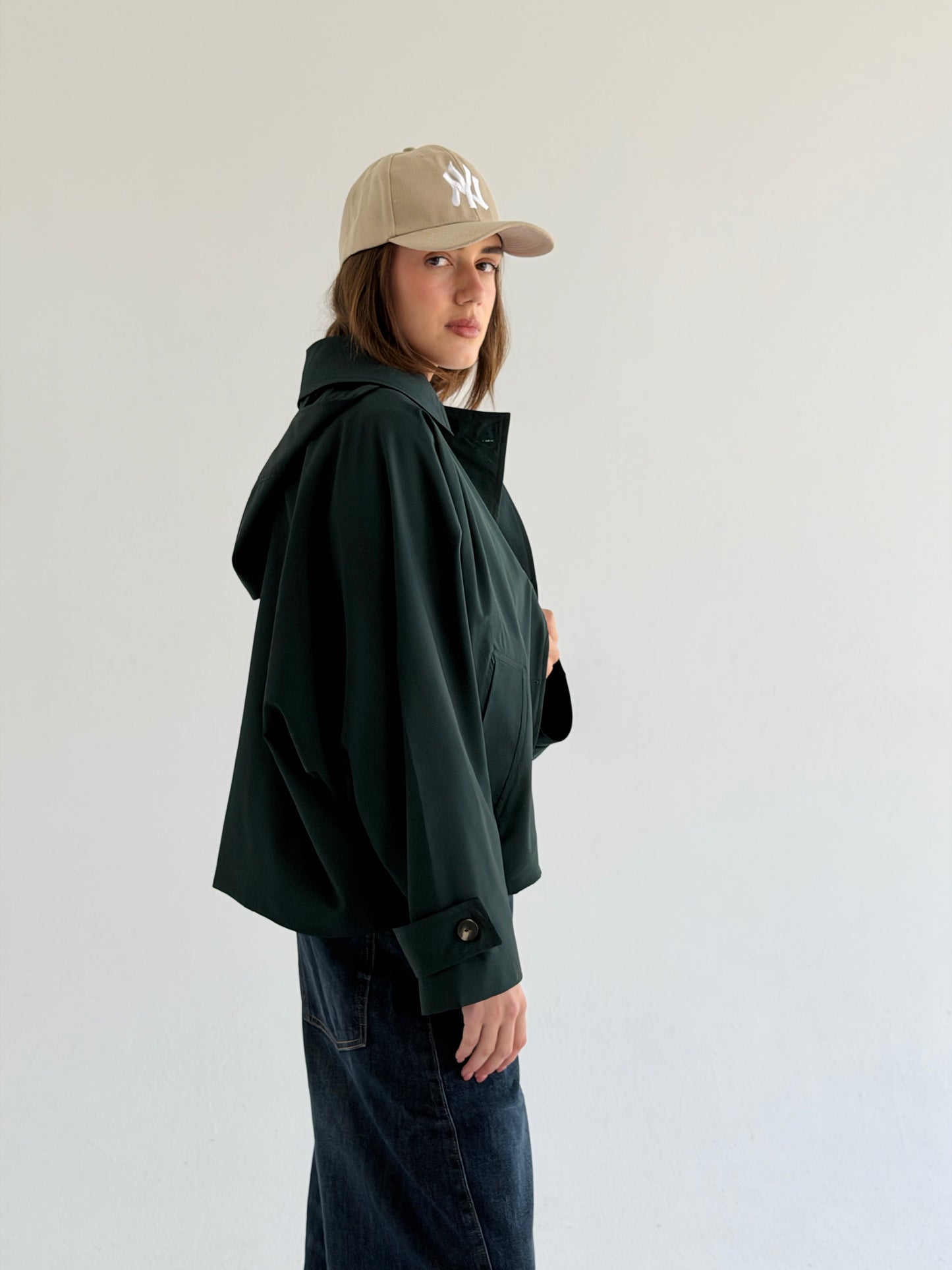 Oversized Edge Jacket In Forest Green