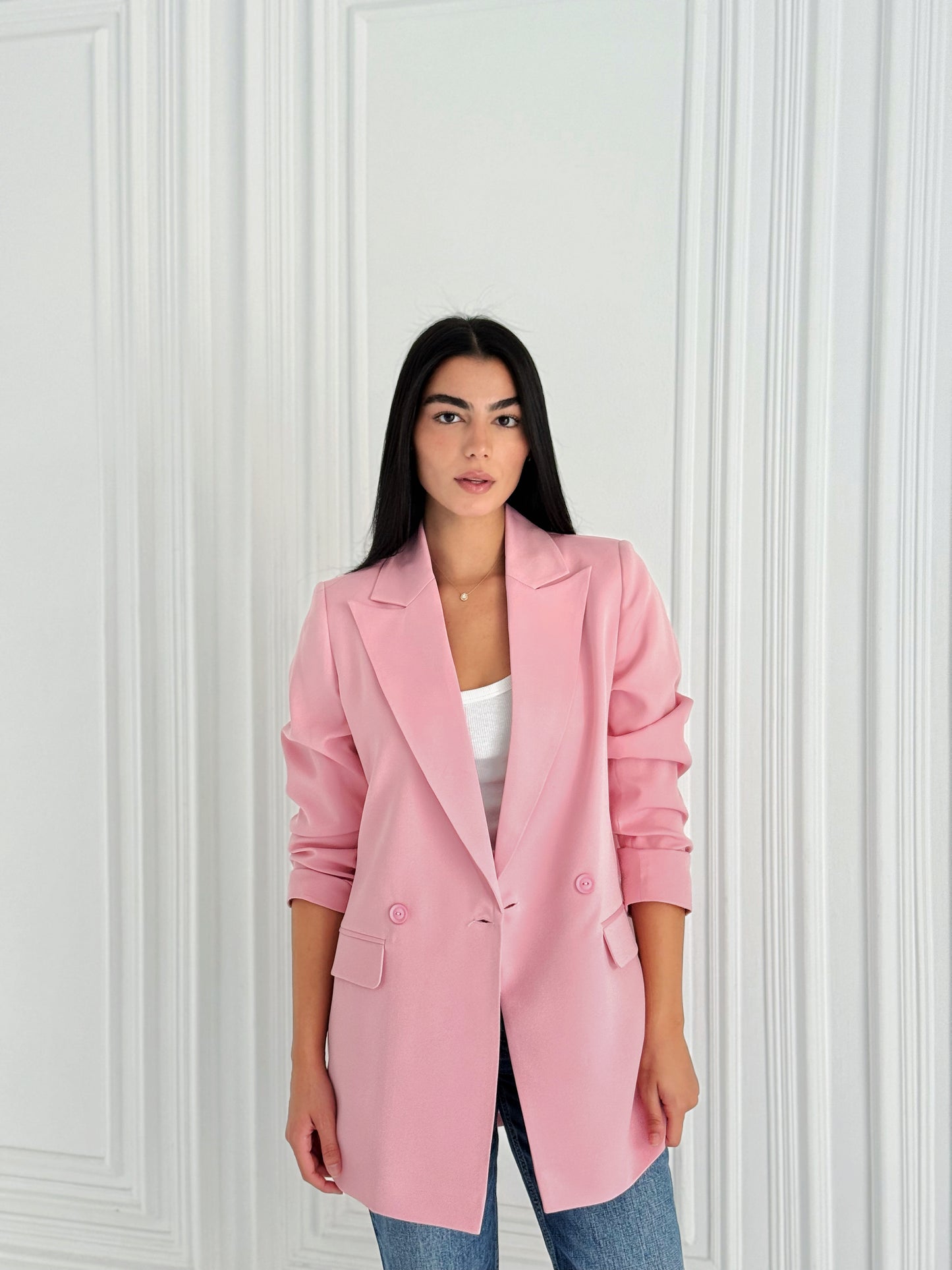 Relaxed Fit Blazer In pink