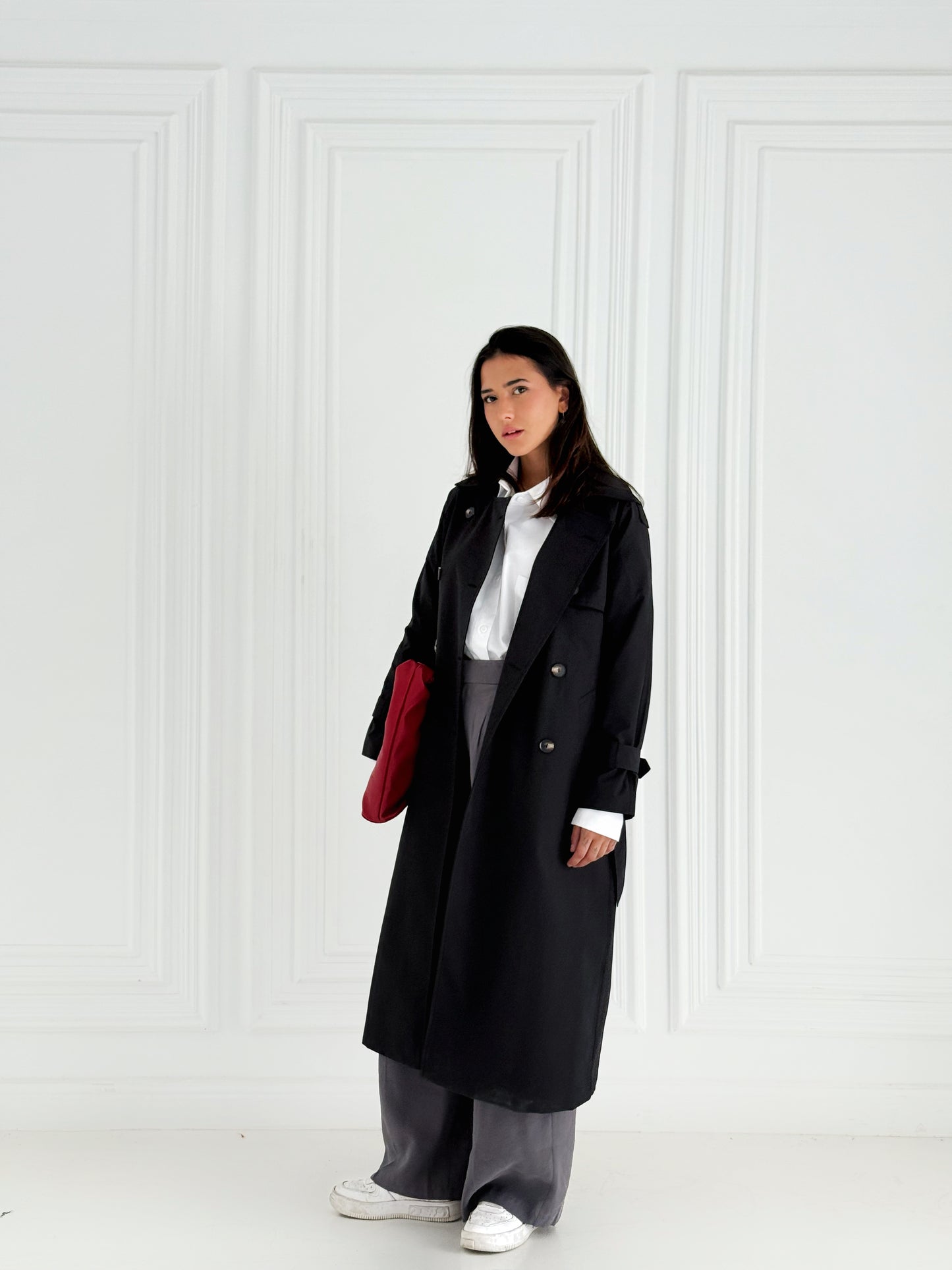Statement Trench Coat In Black