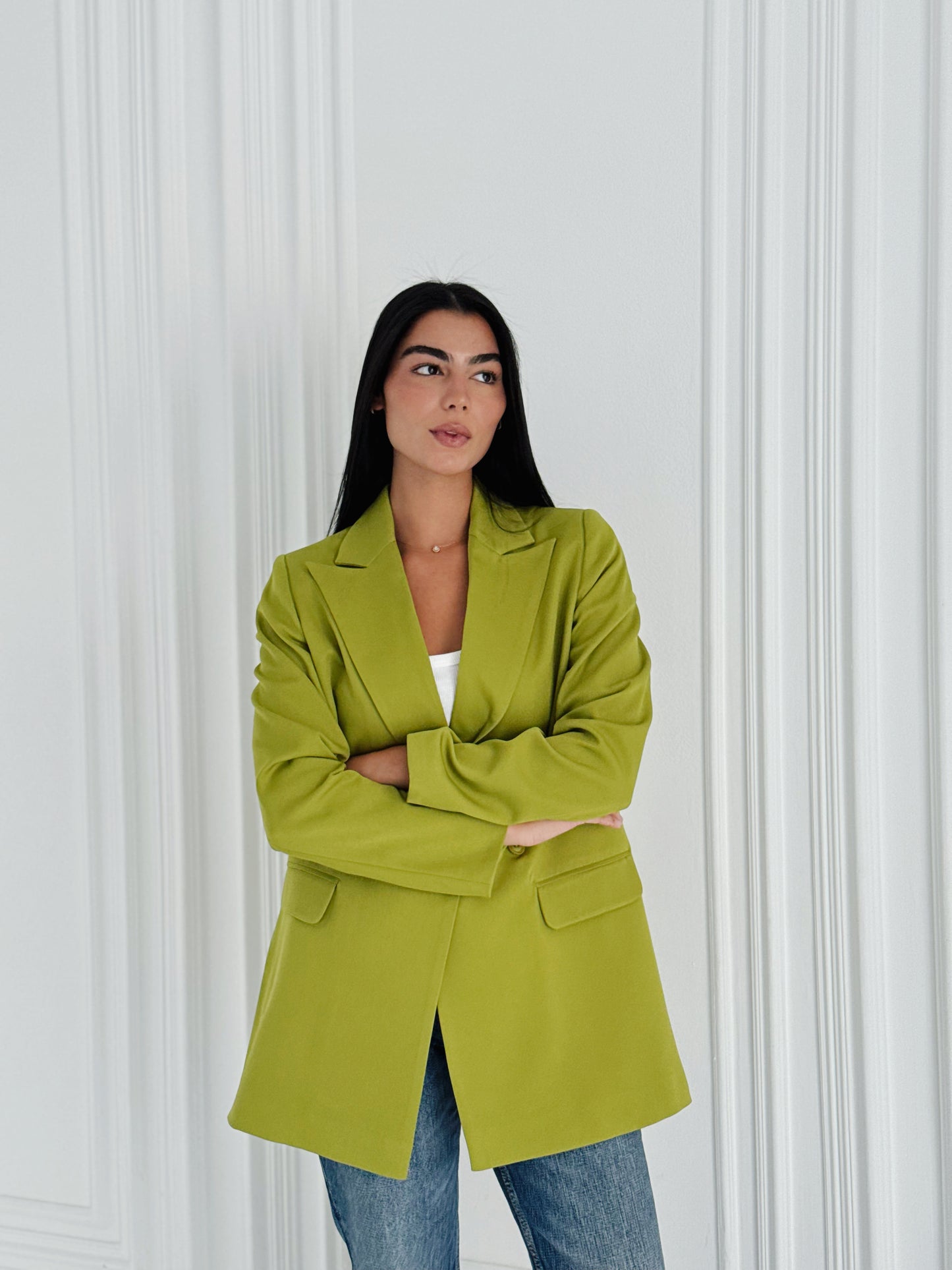 Relaxed Fit Blazer In Apple Green