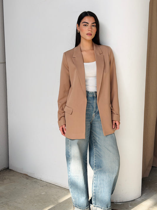 Ruffles Blazer in Cafe