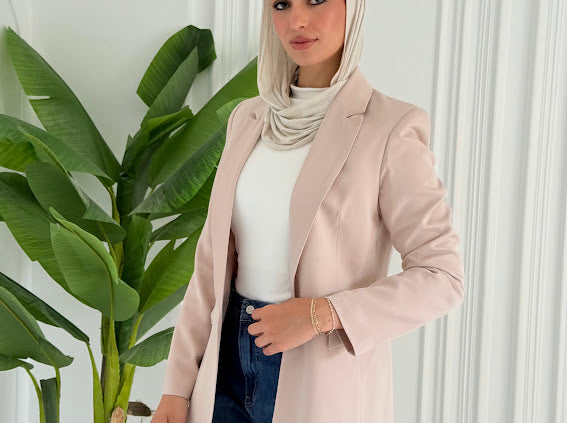 Slim fit blazer beige