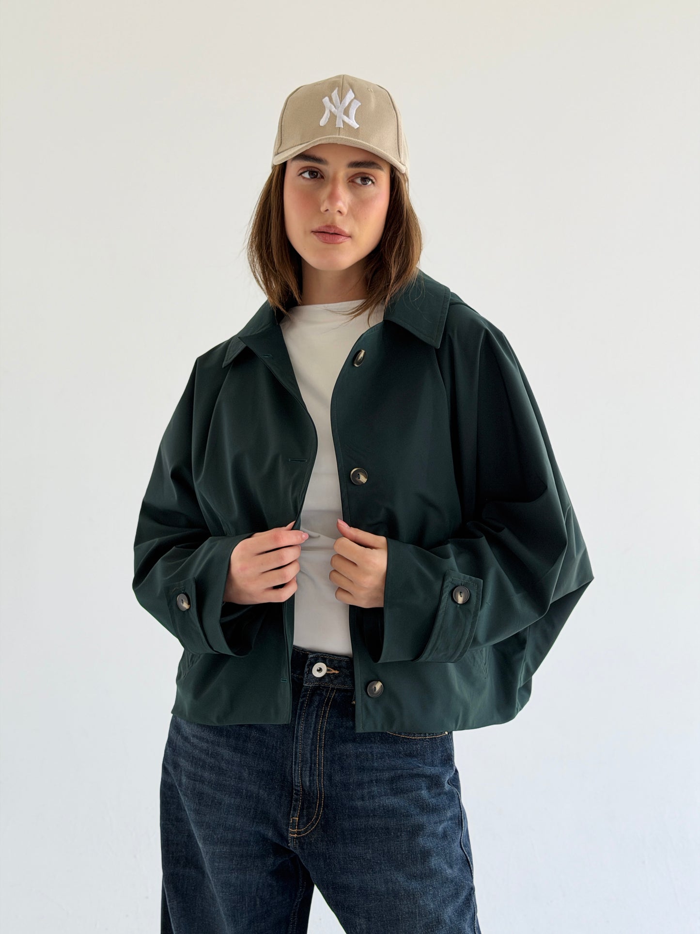 Oversized Edge Jacket In Forest Green