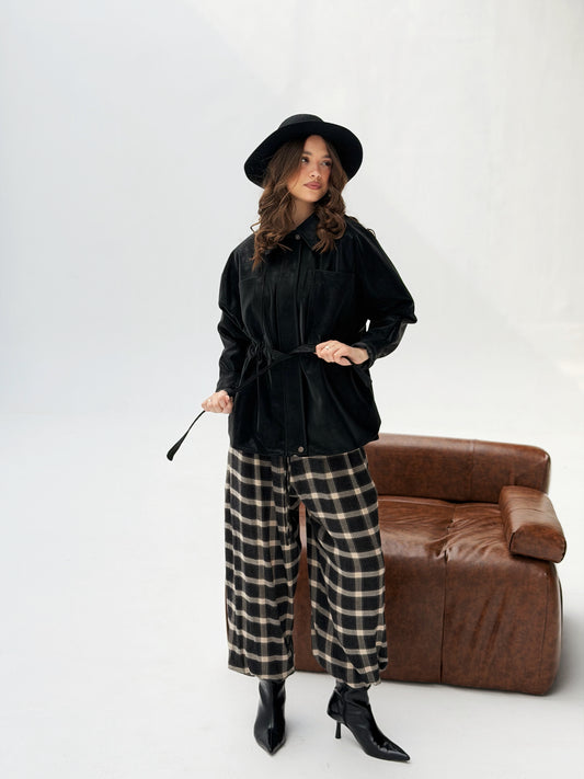 The Over-shirt Leather In Black