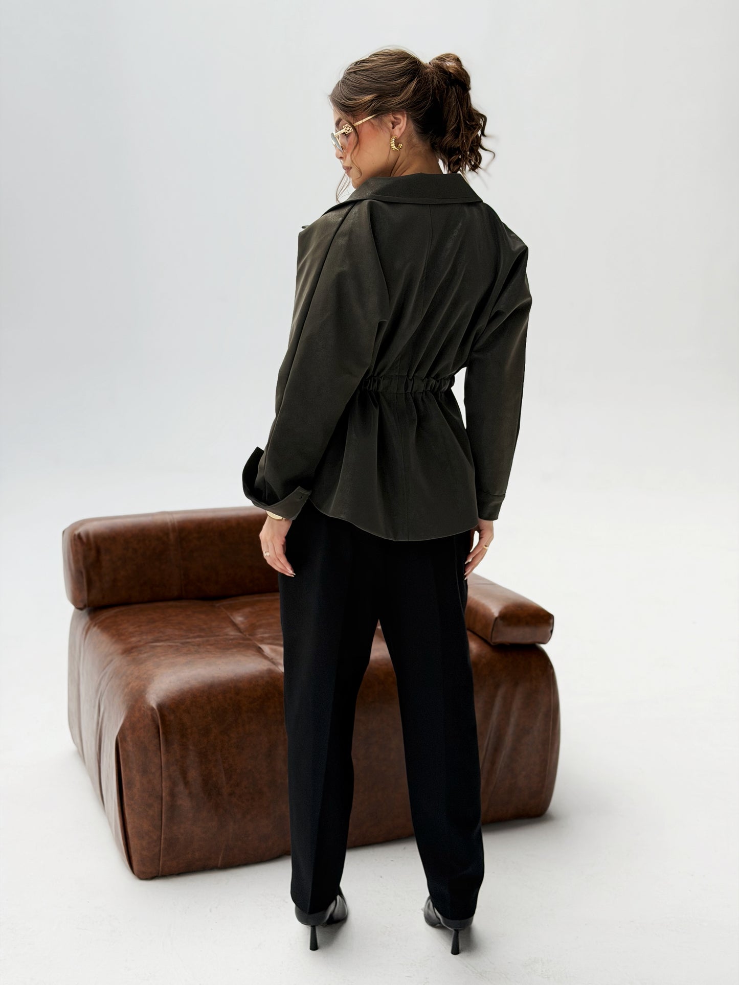 The Over-shirt Leather In Olive